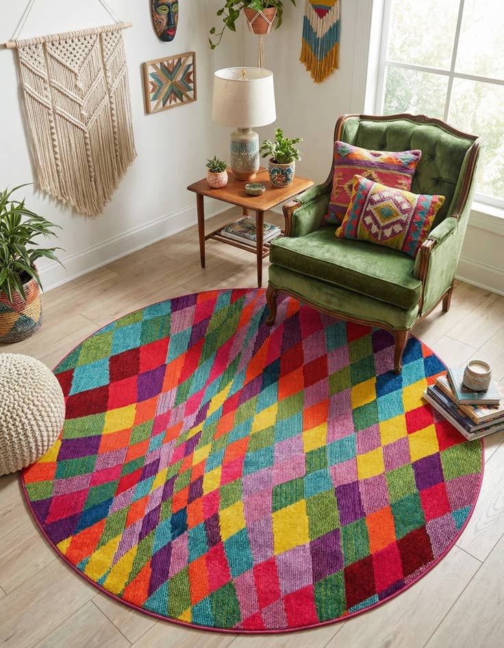 Detail image of 6' x 6' Washable Hyacinth Round Rug