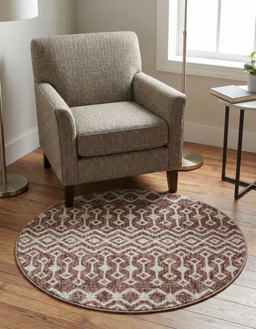3' 3 x 3' 3 Eco Trellis Round Rug