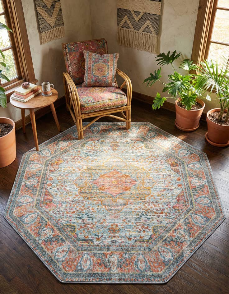 Detail image of 5' x 5' Santiago Octagon Rug