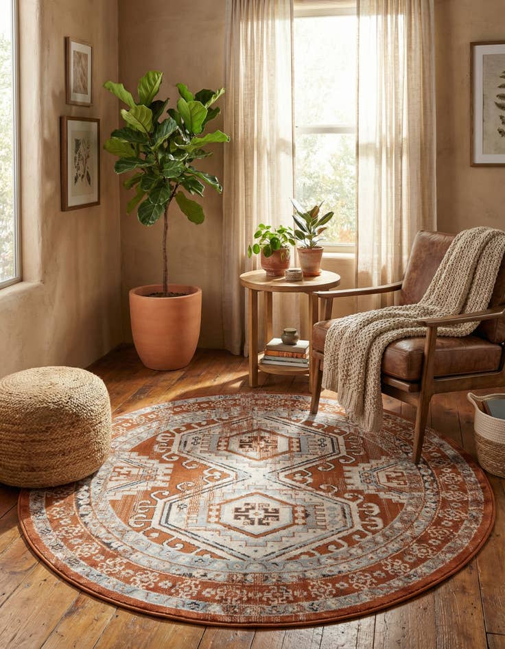 Detail image of 5' 3 x 5' 3 Charlotte Round Rug