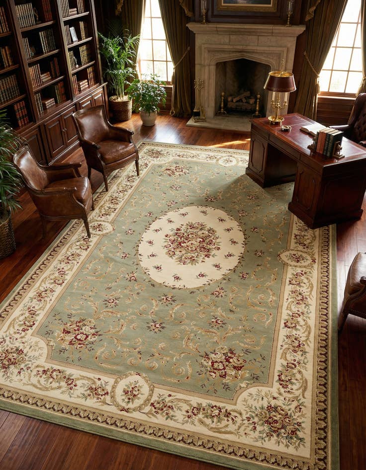 Detail image of 10' 6 x 16' 5 Classic Aubusson Rug