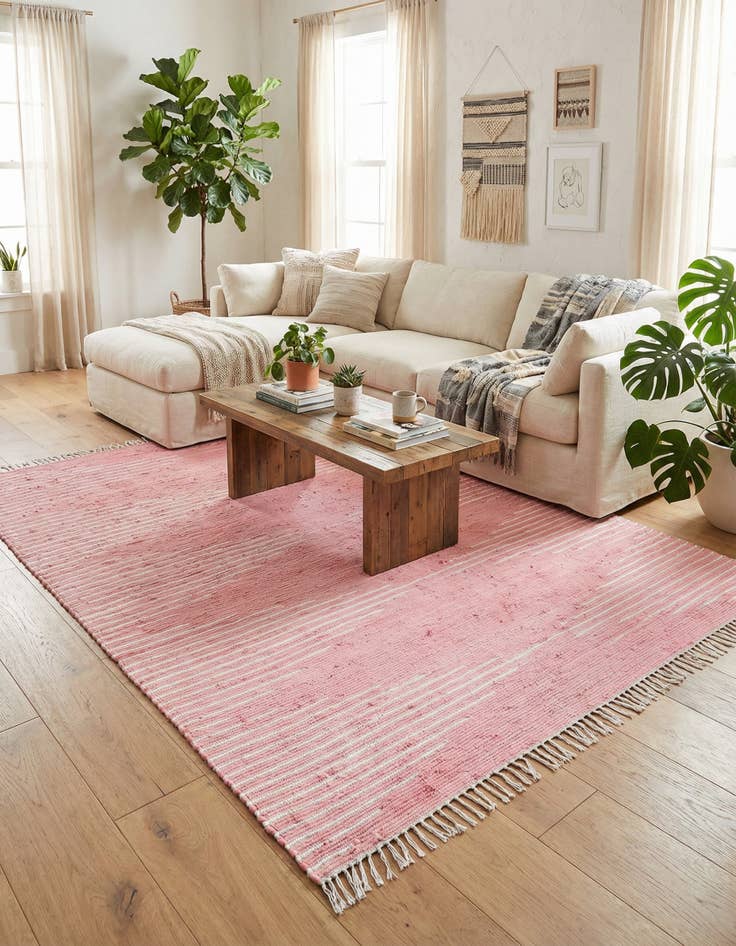 Detail image of 7' 10 x 10' Hand Woven Chindi Cotton Rug