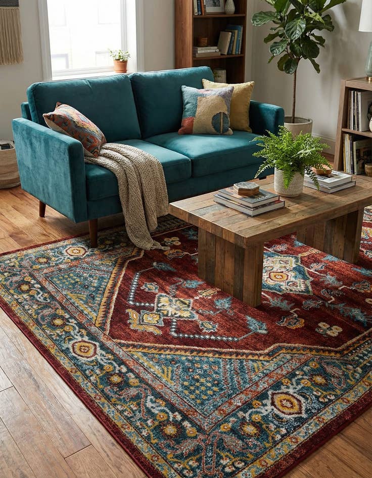 Detail image of  5' 3 x 8' Kamala Washable Rug