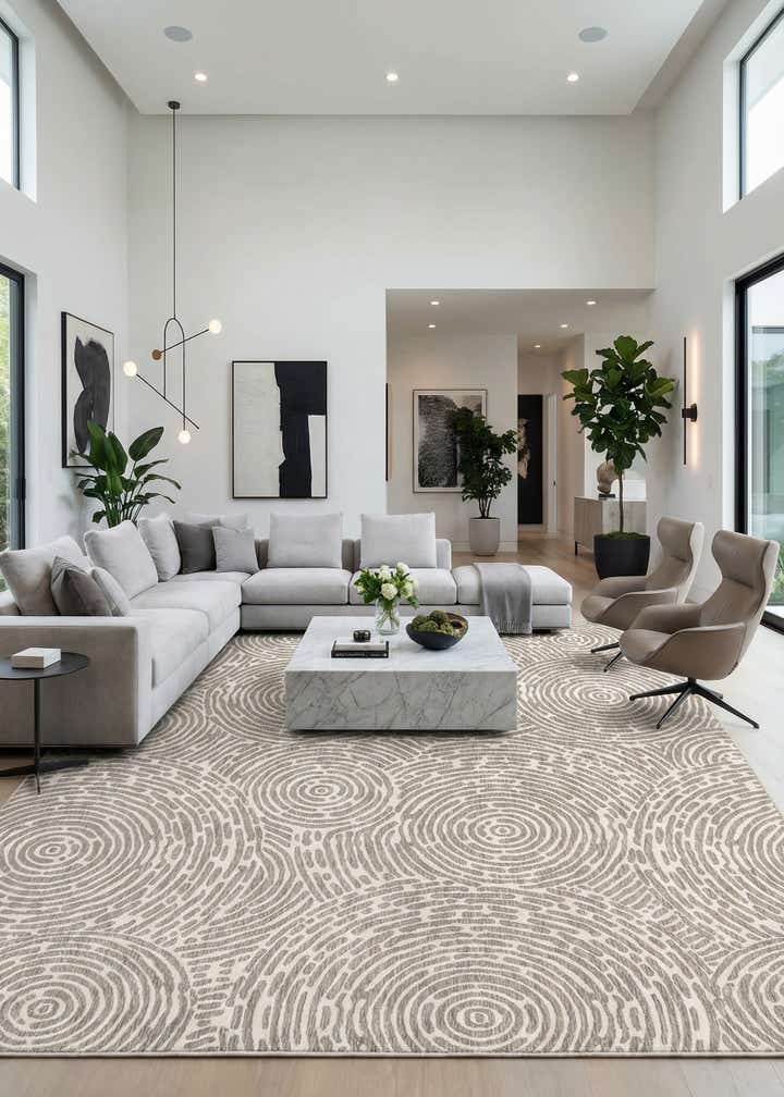 13' x 13' Easy-Clean Modern Indoor / Outdoor Square Rug