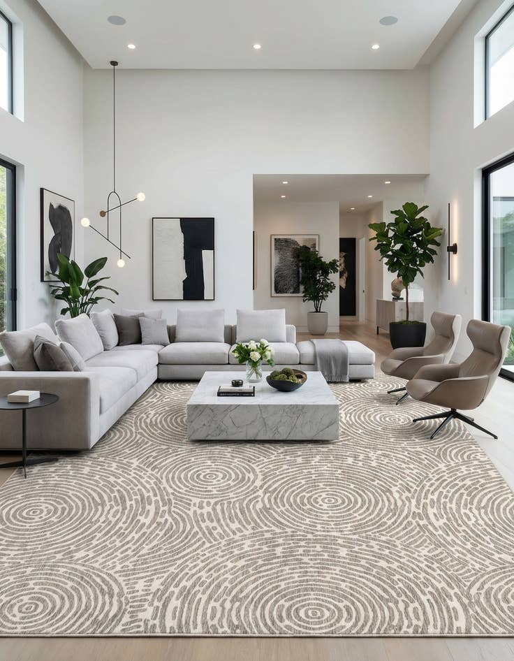Detail image of 13' x 13' Easy-Clean Modern Indoor / Outdoor Square Rug