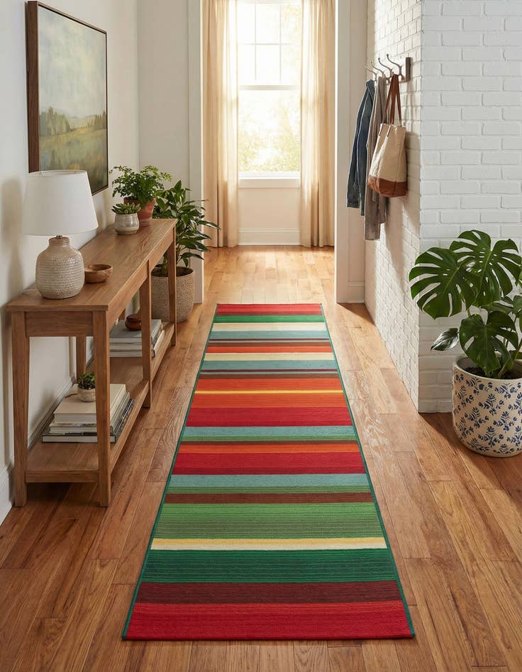Detail image of 2' x 8' Easy-Clean Modern Indoor / Outdoor Runner Rug