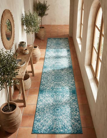 Turquoise Monte Carlo Runner Rug