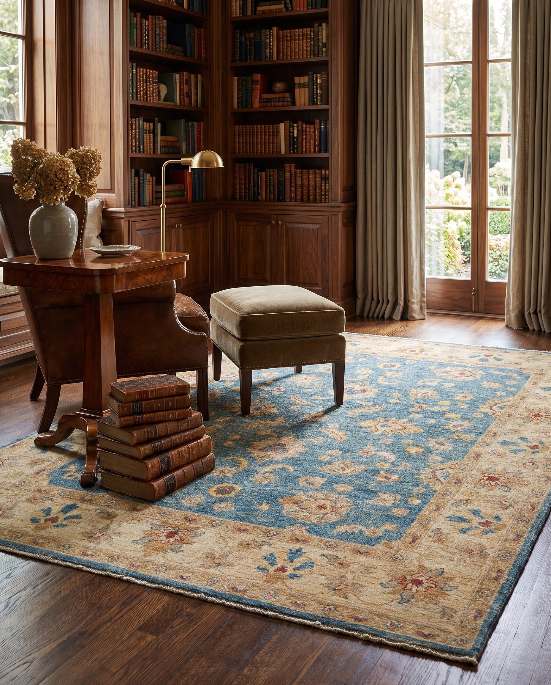 165cm x 235cm Hand Knotted Ziegler Rug