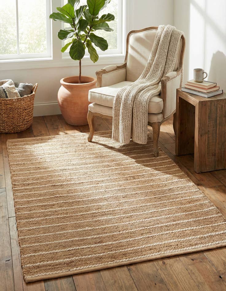 Detail image of 4' 1 x 6' 1 Hand Braided Laurel Handwoven Jute Rug