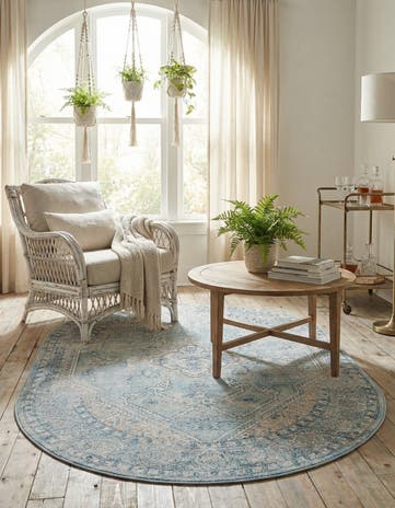 Blue Newport Oval Rug