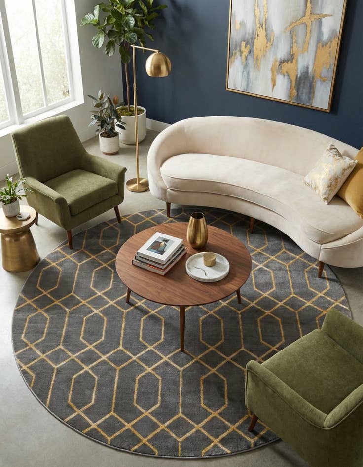 Detail image of 7' 10 x 7' 10  Marilyn Monroe&trade; Glam Trellis Round Rug