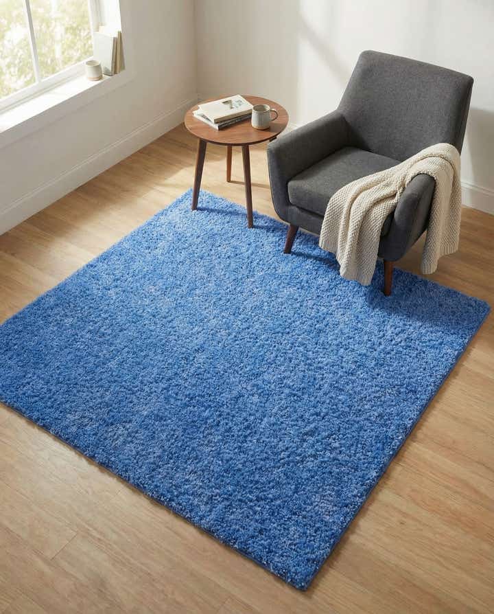 5' x 5' Solid Shag Square Rug