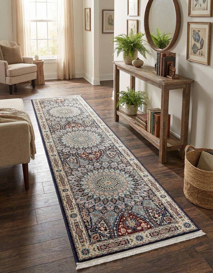 Detail image of 2' 7 x 11' Nain Design Runner Rug