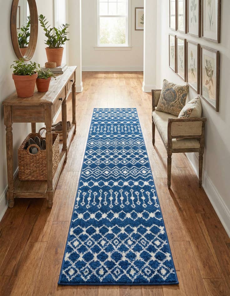 Detail image of 2' x 8' Moroccan Trellis Runner Rug