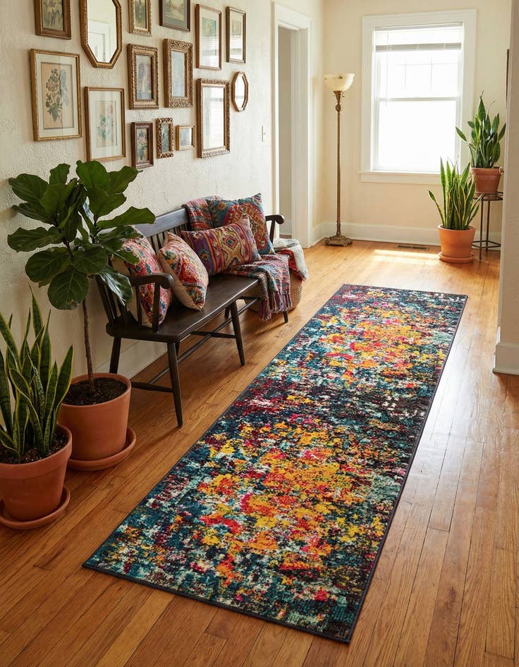 Detail image of 2' 2 x 6' 9 Washable Hyacinth Runner Rug