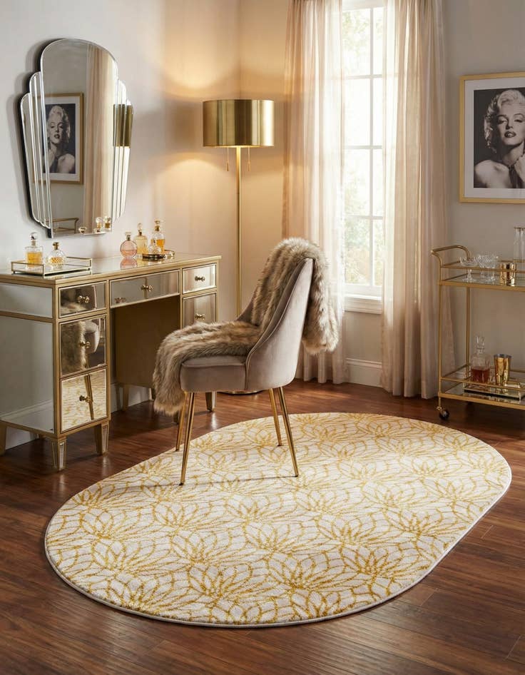 Detail image of 5' 3 x 8' Marilyn Monroe&trade; Glam Dahlia Oval Rug