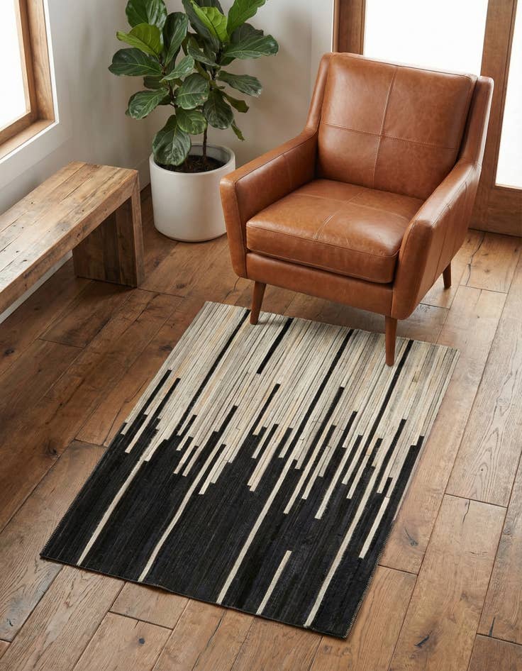 Detail image of 2' x 3' 1 Cowhide Leather Rug