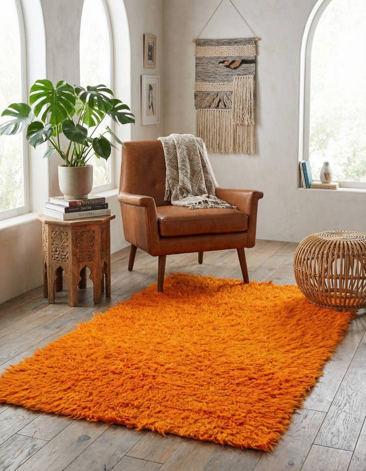 Detail image of 3' 1 x 4' 9 Hand Knotted Moroccan Wool Rug