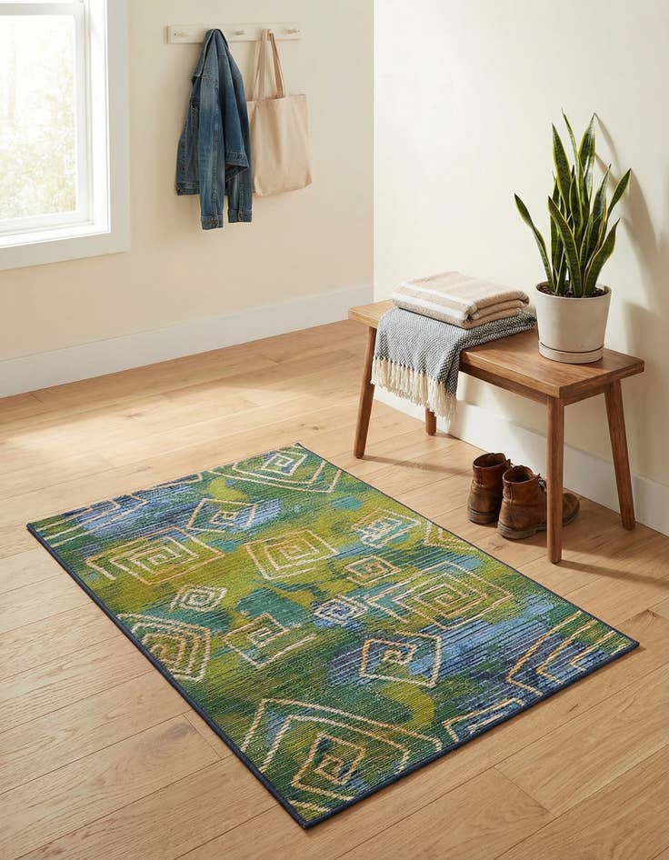 Detail image of 2' 2 x 3' Easy-Clean Modern Indoor / Outdoor Rug