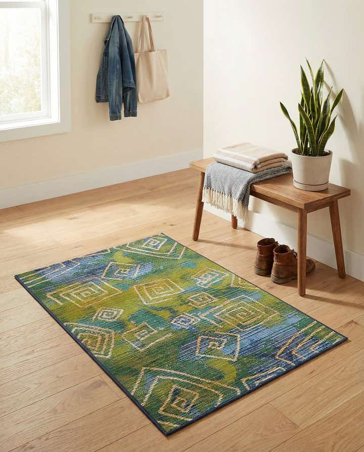 2' 2 x 3' Easy-Clean Modern Indoor / Outdoor Rug