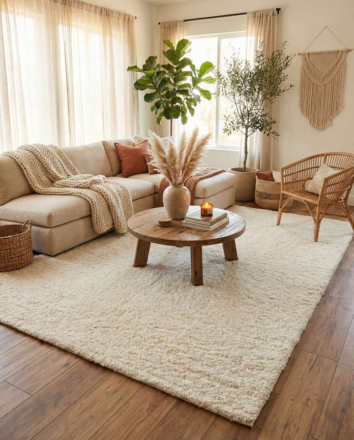 9' x 12' Solid Shag Rug