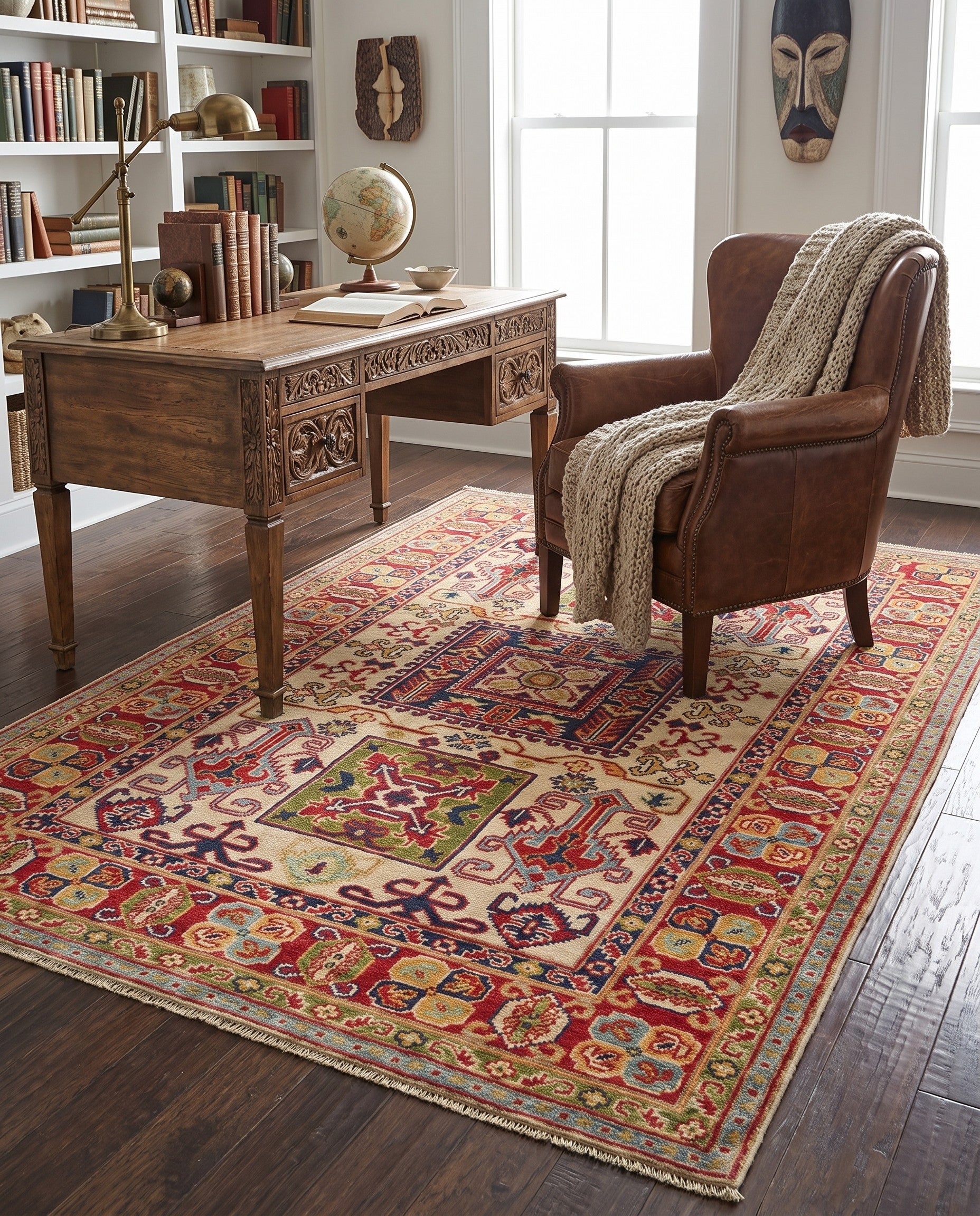Detail image 3 of 12: 4' x 5' 11 Hand Knotted Kazak Rug