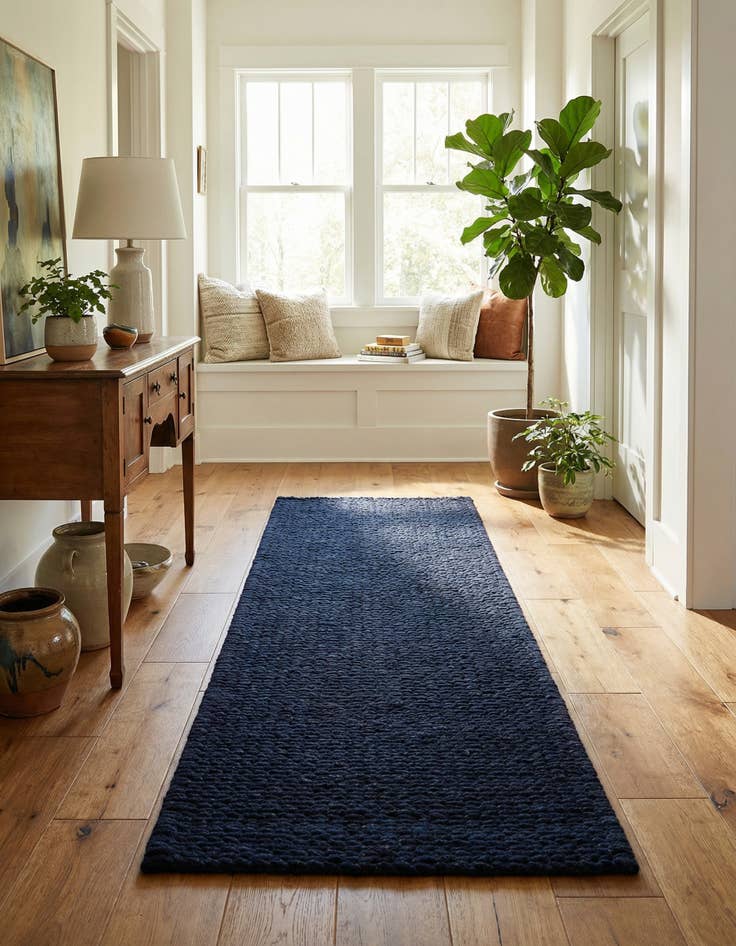 Detail image of 2' x 6' 7  Hand Woven Lana New Zealand Wool Runner Rug