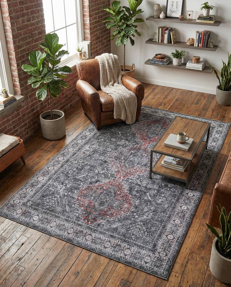 Detail image of 5' 1 x 8' Washable Timeless Rug