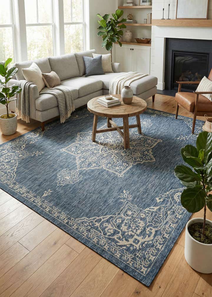 10' x 10' Easy-Clean Traditional Indoor / Outdoor Square Rug