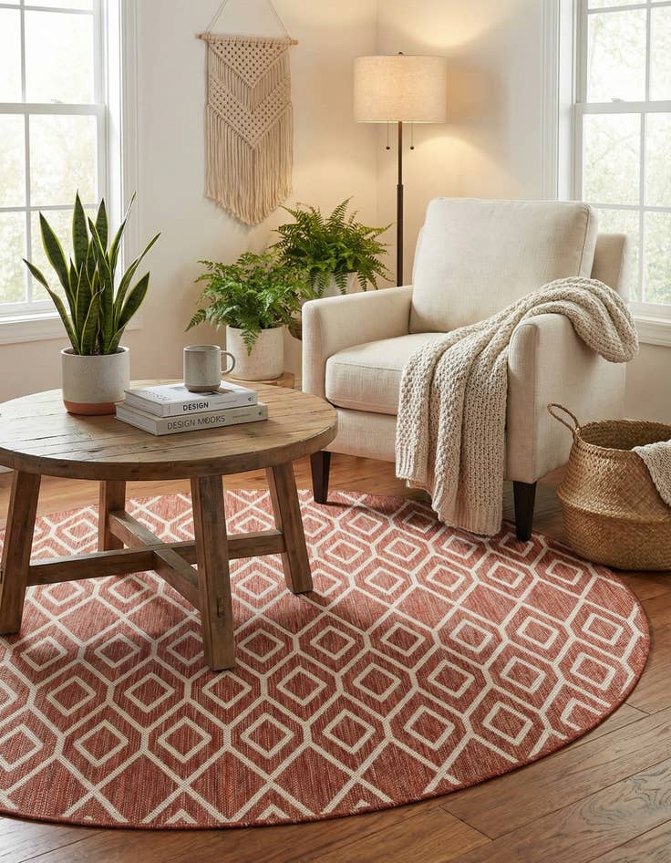 Detail image of 6' 7 x 6' 7 Washable Jill Zarin Turks and Caicos Indoor / Outdoor Round Rug