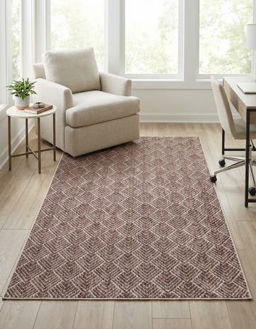 Dusty Rose Eco Trellis Rug