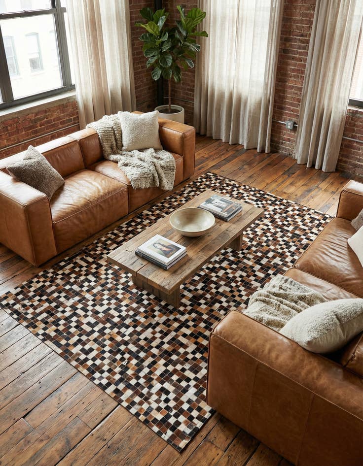 Detail image of 5' 5 x 7' 9 Cowhide Stocks Rug