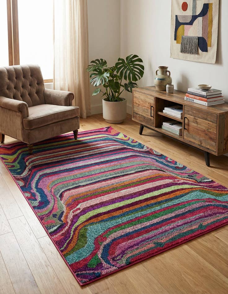 Detail image of 4' x 6'  Washable Spectrum Rug