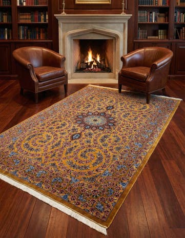 4' 7 x 6' 6 Ghom Silk Rug