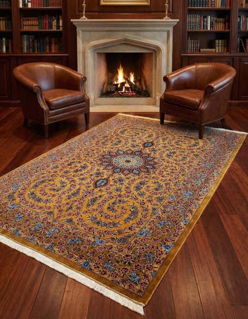 4' 7 x 6' 6 Ghom Silk Rug