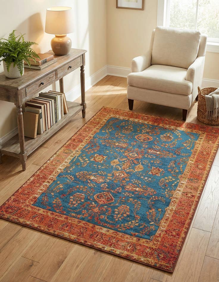 Detail image of 4' x 6' Washable Traditional Indoor / Outdoor Rug