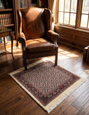 3' 2 x 3' 7 Bidjar With Silk Square Rug