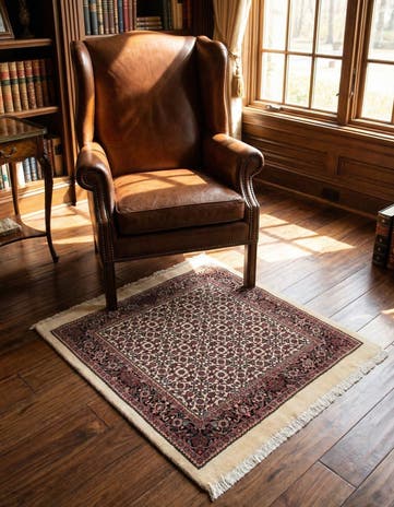 3' 2 x 3' 7 Bidjar With Silk Square Rug