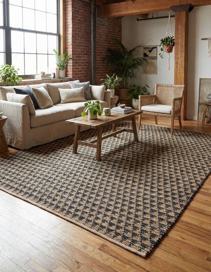 Detail image of 8' x 11' Hand Woven Chindi Jute Rug