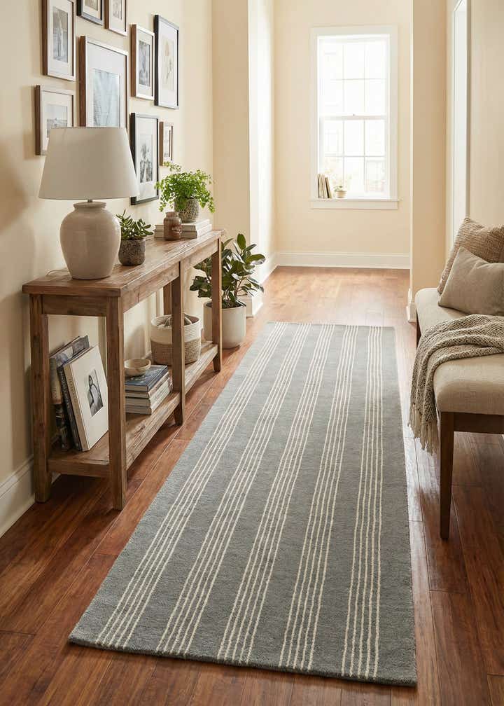 2' 7 x 8' Jill Zarin Striped Wool Runner Rug