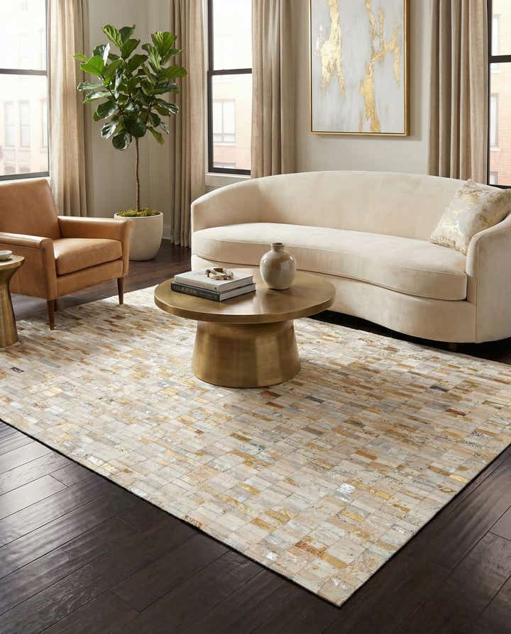 4' 11 x 7' 10 Cowhide Stocks Rug