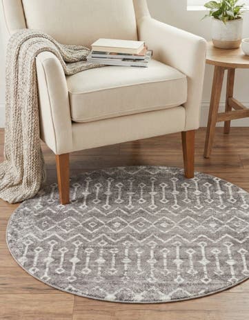 3' x 3' Bohemian Trellis Round Rug