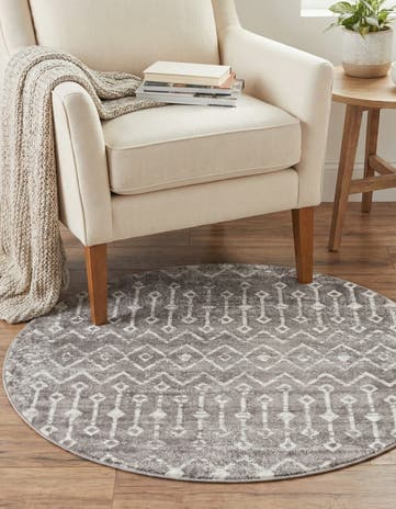 3' x 3' Bohemian Trellis Round Rug