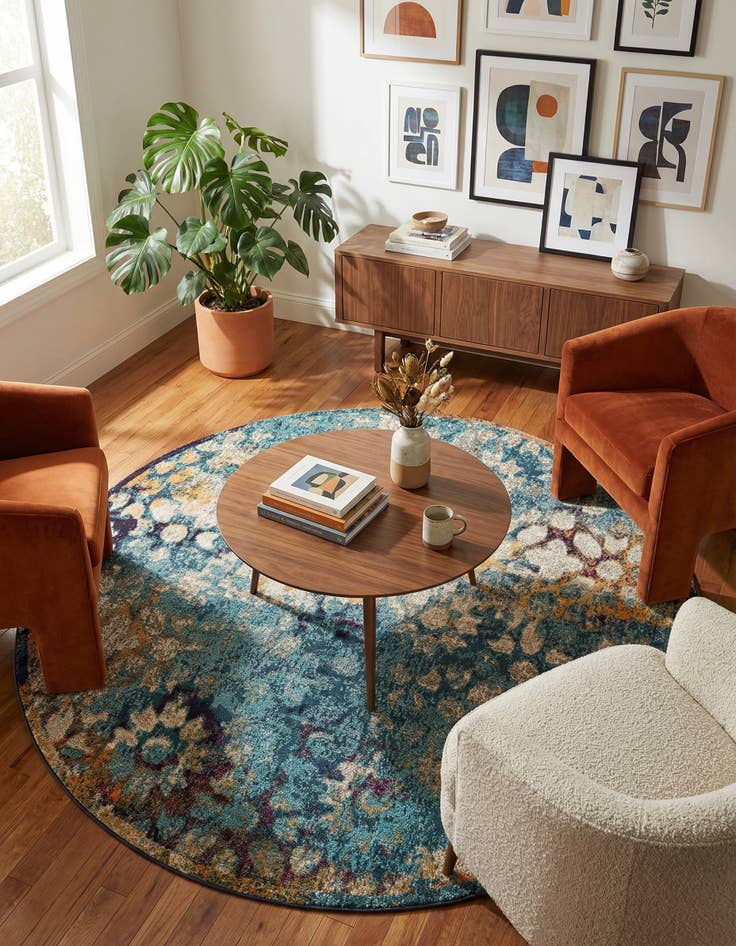 Detail image of 8' x 8' Washable Arte Round Rug