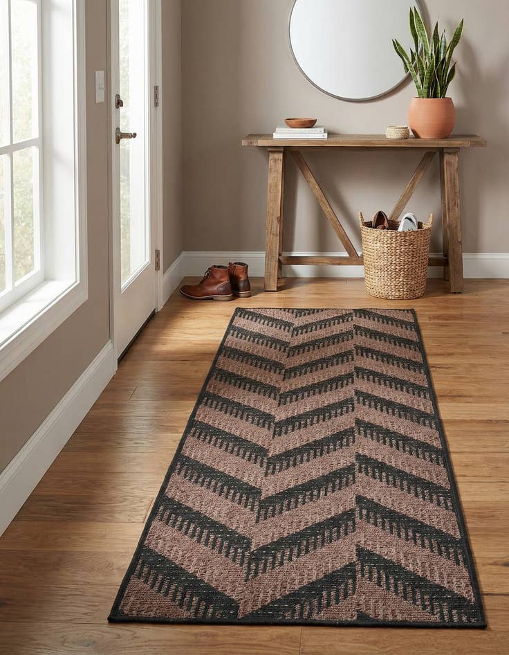 Detail image of 2' 2 x 6' Easy-Clean Modern Indoor / Outdoor Runner Rug