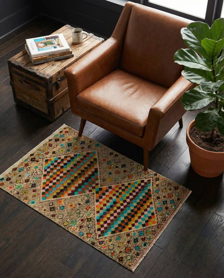 Detail image of 3' 3 x 5' 3 Hand Knotted Balouch Wool Rug