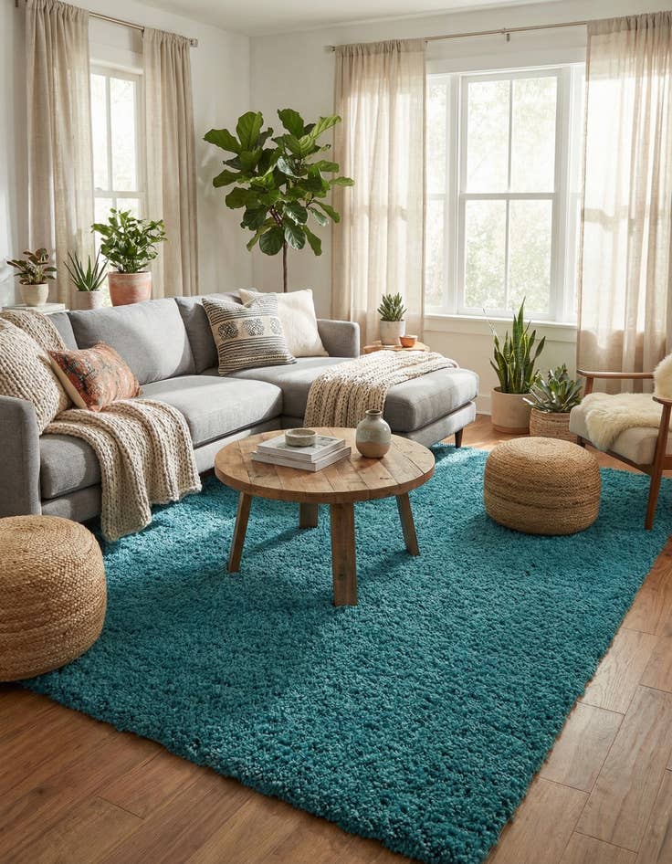 Detail image of 7' 10 x 11' Solid Shag Rug