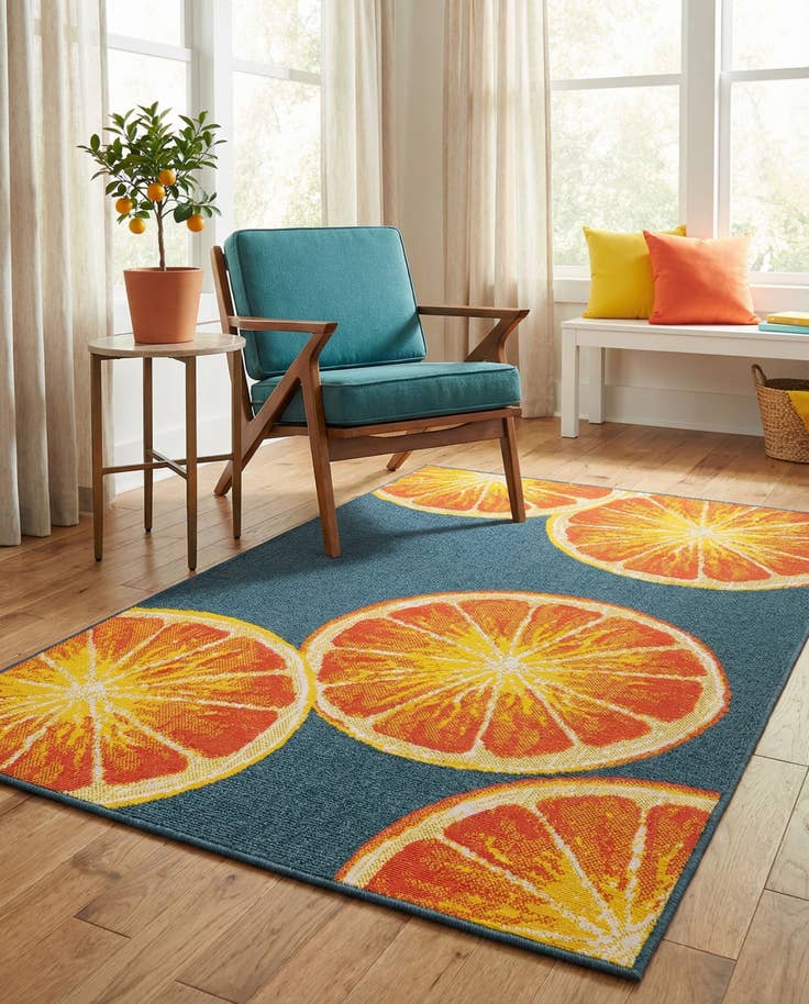 Detail image of 4' x 6' Easy-Clean Modern Indoor / Outdoor Rug