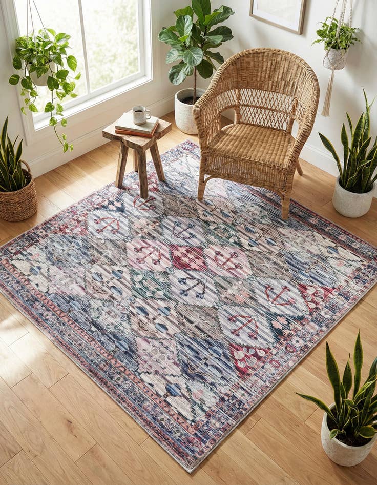 Detail image of 5' 3 x 5' 3 Washable Mangata Square Rug