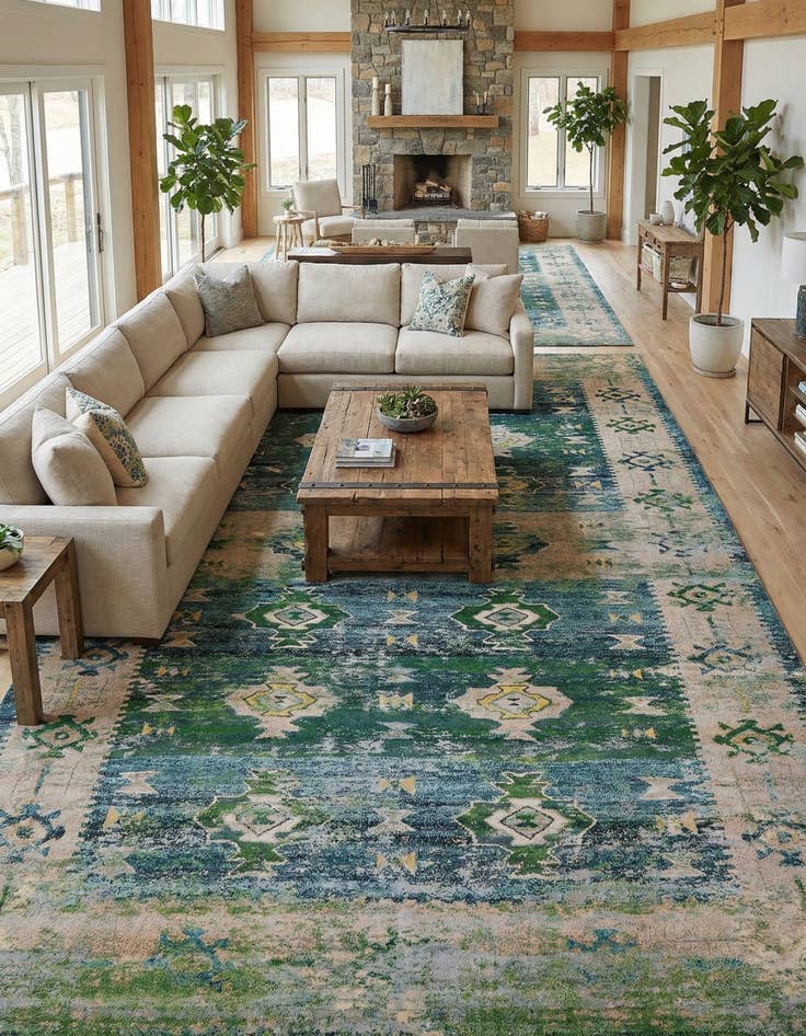 Detail image of 10' 6 x 16' 5 Washable El Paso Rug